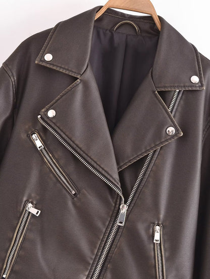 Over Sized Pleather Jacket