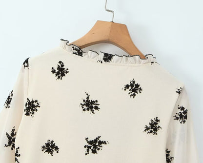 Buttoned Floral Sweater