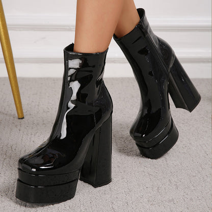 Black Chunky Ankle Boots