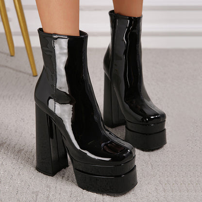 Black Chunky Ankle Boots