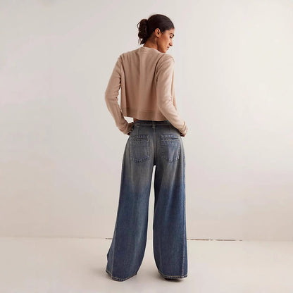 Wide Leg Denim Relaxed Jeans