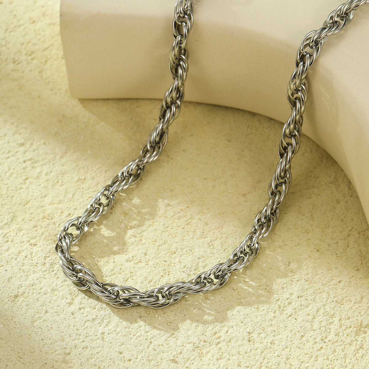 Stainless Steel Twist Clavicle Chain Necklace